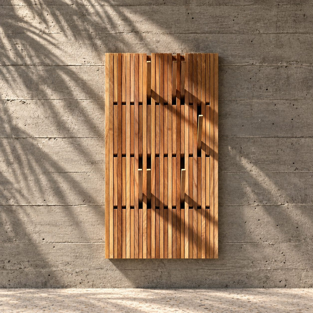 Fold-Out Hook Wall Panel Coat Rack, Slatted Solid Wood Piano Hanger for Hallway and Mudroom, 25-66 Inch Tall