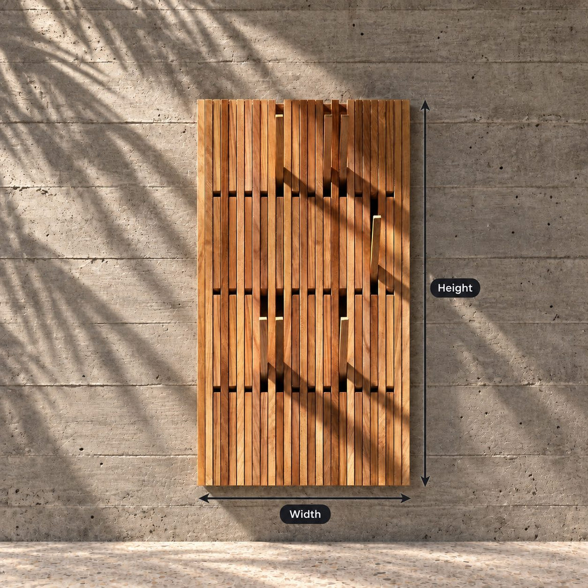 Fold-Out Hook Wall Panel Coat Rack, Slatted Solid Wood Piano Hanger for Hallway and Mudroom, 25-66 Inch Tall