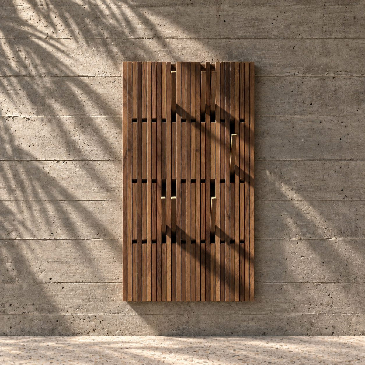 Fold-Out Hook Wall Panel Coat Rack, Slatted Solid Wood Piano Hanger for Hallway and Mudroom, 25-66 Inch Tall