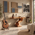 Sculptural Console Table with Carved Organic Pedestal, Live Edge Entryway Table for Foyer