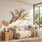 Tree Branch Wall Art for Bedroom, Solid Wood Branch Sculpture Headboard Wall Decor