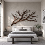 Tree Branch Wall Art for Bedroom, Solid Wood Branch Sculpture Headboard Wall Decor