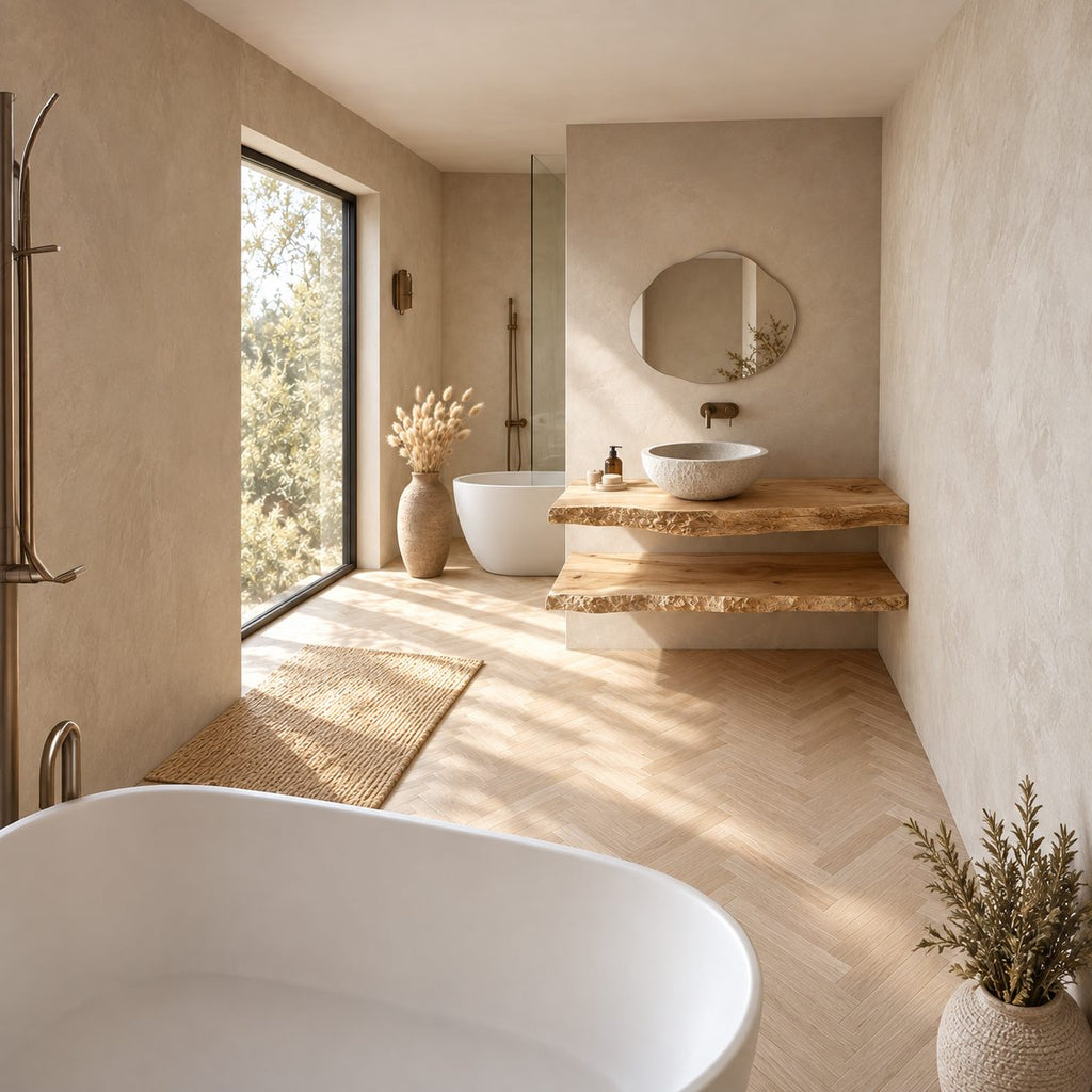 Floating Bathroom Vanity 16-48 Inch with Two Natural Live Edge Shelves, Wall Mounted Wood Wash Stand