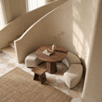 Round Pedestal Entryway Table with Faceted Tapered Base, Minimalist Solid Wood Foyer Hallway Table