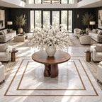 Organic Round Entryway Table with Sculpted Pebble Column Pedestal, Rustic Solid Wood Foyer Table