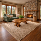 Rustic Root Base Coffee Table with Thick Peanut Shaped Slab Top, Handcrafted Solid Wood Accent Table