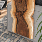 Live Edge Sofa Arm Tray, Waterfall Solid Wood Couch Armrest Table for Living Room