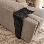 Waterfall Sofa Armrest Table, Long Drop Panel Live Edge Solid Wood Arm Tray for Couch
