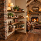 Corner Floating Shelf, Live Edge Solid Wood Wall Corner Shelf with Long Wavy Organic Edge for Living Room