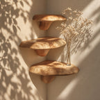 Smooth Oval Corner Mushroom Shelf, Rounded Edge Solid Wood Floating Corner Shelf for Dining Nook and Entryway