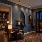 Sail Panel Floating Shelf, Tall Curved Solid Wood Wall Panel with Live Edge Ledge for Entryway