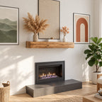 Cracked Beam Fireplace Mantel Shelf, Rustic Solid Wood Floating Mantel with Natural Checks and Knots