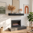 Cracked Beam Fireplace Mantel Shelf, Rustic Solid Wood Floating Mantel with Natural Checks and Knots