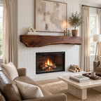 Wavy Underside Live Edge Mantel, 10 Inch Thick Solid Wood Floating Fireplace Shelf for Living Room