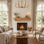 Wavy Underside Live Edge Mantel, 10 Inch Thick Solid Wood Floating Fireplace Shelf for Living Room