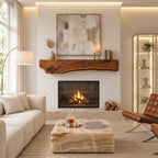 Wavy Underside Live Edge Mantel, 10 Inch Thick Solid Wood Floating Fireplace Shelf for Living Room