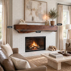 Wavy Underside Live Edge Mantel, 10 Inch Thick Solid Wood Floating Fireplace Shelf for Living Room