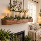 Smooth Timber Beam Mantel Shelf, Floating Solid Wood Fireplace Ledge for Holiday and Everyday Decor