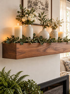 Smooth Timber Beam Mantel Shelf, Floating Solid Wood Fireplace Ledge for Holiday and Everyday Decor