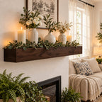 Smooth Timber Beam Mantel Shelf, Floating Solid Wood Fireplace Ledge for Holiday and Everyday Decor