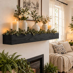 Smooth Timber Beam Mantel Shelf, Floating Solid Wood Fireplace Ledge for Holiday and Everyday Decor