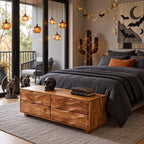 Carved Wave Front Four Drawer Chest, Low Solid Wood Dresser and Bedroom Storage Cabinet