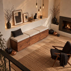 Three Drawer Box Storage Bench, Plain Solid Wood End of Bed Bench with Full Width Front Drawers