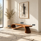 Infinity Loop Bench, Sculptural Solid Wood Ribbon Bench for End of Bed, Entryway or Hallway