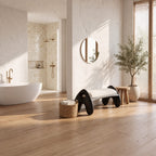 Rounded A Leg Bench, Minimalist Solid Wood Bedroom and Dressing Room Bench with Porthole Legs
