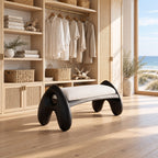 Rounded A Leg Bench, Minimalist Solid Wood Bedroom and Dressing Room Bench with Porthole Legs