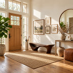 Flared Leg Organic Sculptural Bench, Modern Solid Wood Entryway and Bedroom Bench with Hollow Arch