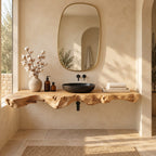 Rustic Root Burl Floating Vanity Slab With Natural Edge For Bathroom