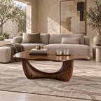 Artisan Freeform Coffee Table With Arched Sculptural Base For Living Room