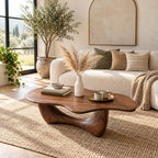 Artisan Freeform Coffee Table With Arched Sculptural Base For Living Room