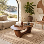 Artisan Freeform Coffee Table With Arched Sculptural Base For Living Room