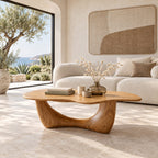 Artisan Freeform Coffee Table With Arched Sculptural Base For Living Room