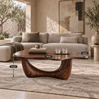 Artisan Freeform Coffee Table With Arched Sculptural Base For Living Room