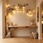 Natural Tree Trunk Console Table With Climbing Branches For Entryway