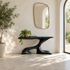 Organic Curved Console Table With Z Shaped Base For Living Room
