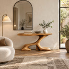 Organic Curved Console Table With Z Shaped Base For Living Room