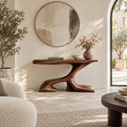 Organic Curved Console Table With Z Shaped Base For Living Room