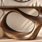 Minimalist Sculptural Console Table With Oval Loop Base For Living Room