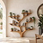 Artisan Tree Bookshelf With Sculpted Branch Shelves For Living Room