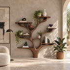 Artisan Tree Bookshelf With Sculpted Branch Shelves For Living Room