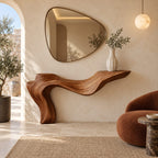 Luxury Sculpted Cantilever Console Table With Curved Leg For Entryway