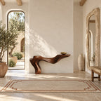 Luxury Sculpted Cantilever Console Table With Curved Leg For Entryway