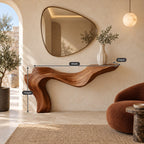 Luxury Sculpted Cantilever Console Table With Curved Leg For Entryway
