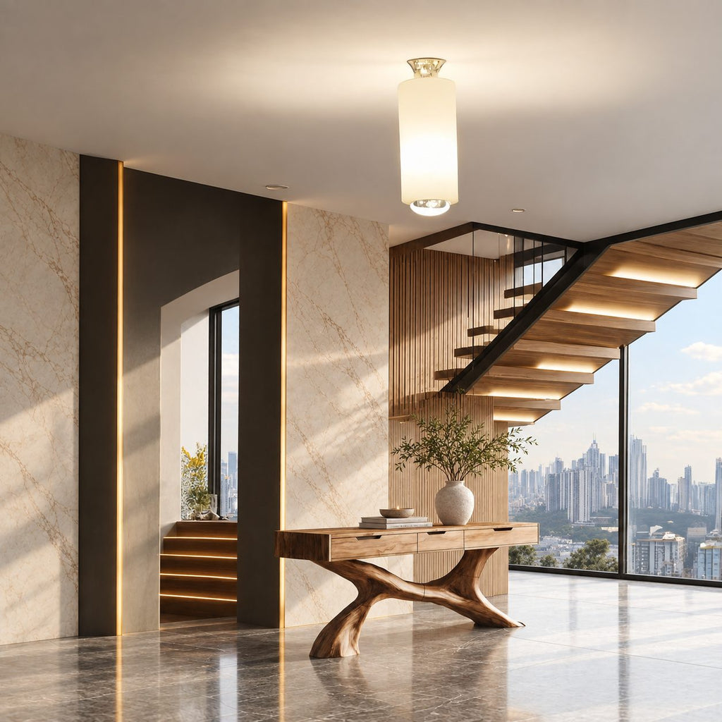 Sculptural Tree Root Console Table With 3 Drawers For Entryway