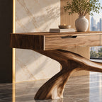 Sculptural Tree Root Console Table With 3 Drawers For Entryway