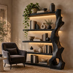 Organic Sculpted Trunk Tree Bookshelf With Open Shelves For Home Office